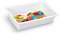Acan Tradineur - Bandeja frigorífica de Almacenamiento, plástico, Reutilizable, Servir Comida, Aperitivos, Fabricado en España - 6 litros - 39 x 25 x 10 cm – Blanco