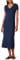 Amazon Essentials Women's Jersey V-Neck Short-Sleeved Midi-Length Dress, Navy, S