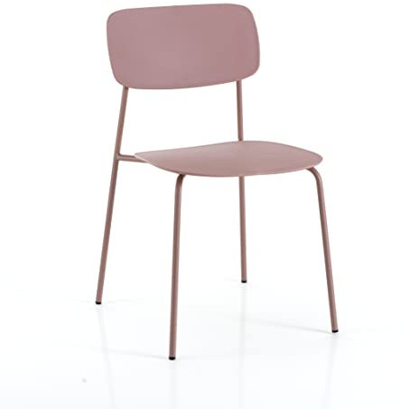 Wink Design Peony Pink Set di 4 Sedie Sedia, Rosa Opaco, H78x43x51 cm
