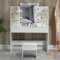 Thanaddo Schminktisch, Frisiertisch mit Spiegel, Hocker, Schublade & 4 offene Ablagen, Schlafzimmerkommode, Modern Kosmetiktisch, Weiß