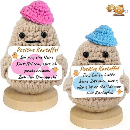 QUANMAITONG Glücksbringer Positive Kartoffel Pocket Hug Geschenk Für Frauen, Lustige Postive Potato Mutmacher Kinder Geschenk Glücksbringer Prüfung,Gute Besserung Geschenke Beste Freundin