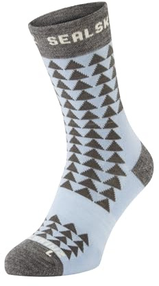 SEALSKINZ Unisex Mid Length Running Sock Hilgay Merino Laufsocke, mittellang, blau, S