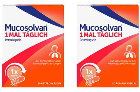 MUCOSOLVAN® 1mal täglich Retardkapseln, 2 x 20 Stück, 75mg Ambroxol, Hustenschleimlöser