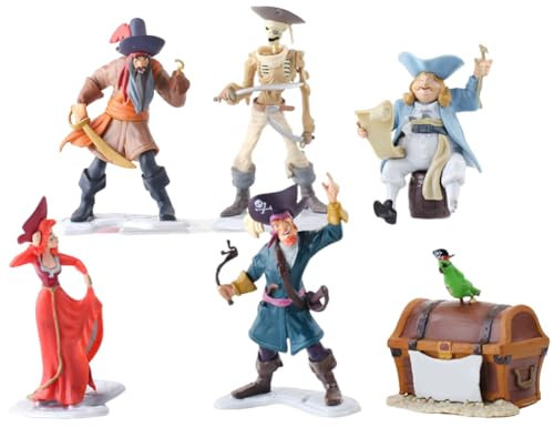 Piraten Figuren Kuchen Dekoration 6 Stück Pirat Cupcake Toppers Pirates Theme Figuren Ornament Set Pirat Cake Topper Figur Modell Puppe Geschenk für Tisch Schreibtisch Dekoration Zubehör