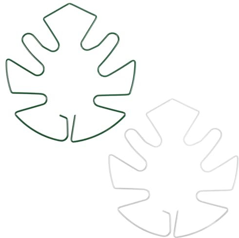 2Pcs Monstera Leaf Plant Support, Climbing Plants Stem Stand Hooks Iron Turtle Shell Shaped Bamboo Clamp Stabilizer Plants Growth Stakes Accessories for Thriving Growth Vegetation (Large)