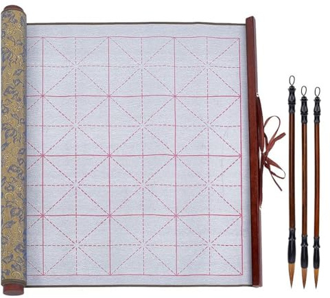 NISHZHU Tissu Magique D'Écriture à L'Eau Réutilisable Ensemble de Calligraphie Chinoise Sans Encre de 3 Stylos Pinceaux D'Écriture de Calligraphie Traditionnelle Ensemble 2