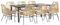 vidaXL 9-TLG. Garten-Essgruppe mit Kissen Braun Poly Rattan Glas, Outdoor Essgruppe, Essgarnitur Terrasse, Garten Essgarnitur, Terrasse Essgruppe