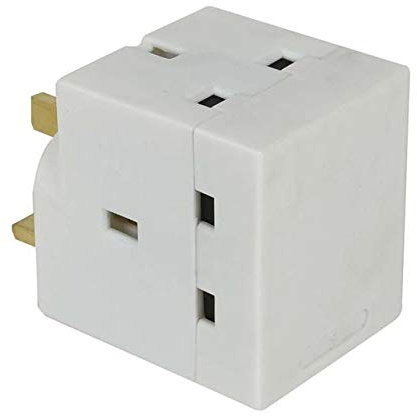 3 Way 13 Amp Fused Adaptor White
