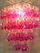 GURU SHOP Deckenlampe/Deckenleuchte, Muschelleuchte aus Hunderten Capiz, Perlmutt Plättchen - Modell Sixty Weiß-rosa-pink, 70x40x40 cm