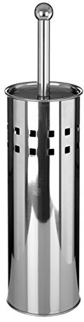 Premier Housewares Square Design Toilet Brush Holder - Stainless Steel