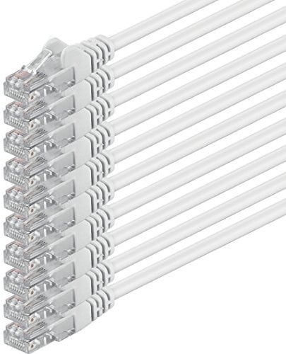 0,25m - blanco - 10 piezas - Cable de red Ethernet con conectores RJ45 CAT6 CAT 6 Cat.6 1000 Mbit/s
