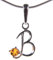 Damen-Halskette mit Anhänger Bernstein 925 Sterlingsilber Länge 25cm, 30cm, 35cm, 40cm, 45cm, 50cm, 55cm, 60cm, 65cm, 70cm, 75cm, 80cm, 85cm, 90cm, 95cm, 100cm / Damen-Collier / 925 Silber Ketten