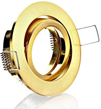 E4437-3 Druckguss Einbaustrahler Messing/Gold mit Schnellspannkopf ideal für LED