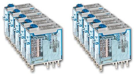 Finder serie 46 - Minirele 2 contacto 8a 12vdc pulsador +indicador