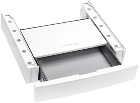 Miele Accessori originali WTV 512 - Kit di collegamento per asciugabiancheria, per un posizionamento sicuro e salvaspazio di una colonna a secco, cassetto integrato, altezza 12 cm, colore bianco loto
