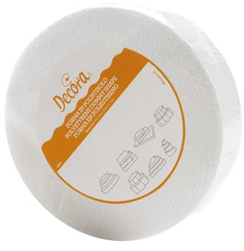 Decora 0173923 Basi tonde in polistirolo ideali per esercitazioni e per realizzare torte a piani dall'aspetto perfetto, Dim. Ø 35 X H 5 CM