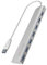Icy Box IB-AC6701 7-fach USB 3.0 Hub mit integriertem USB-Kabel und Aluminium Gehäuse (inkl. 5 V / 4 A Stromadapter) silber