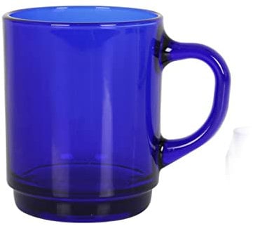 Duralex Versailles Glass Coffee Mugs - 260ml - Sapphire - Pack of 6