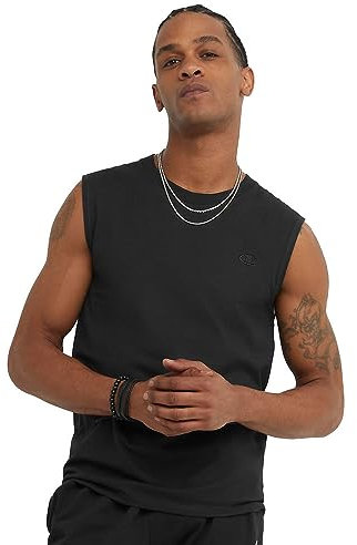 Champion Herren Hemd Klassisches Jersey Muscle T-shirt, Schwarz, L