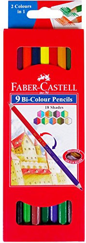 Faber Castell 9 Bi-Color Bleistifte - 9 Zahlen Karton