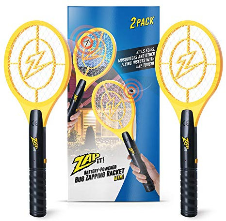 Zap It Bug Zapper - Raqueta de zapper (2 pilas AA incluidas), 3.500 voltios, 2 unidades Mini