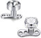 Funseedrr 2er Dermal Anchor Tops and Base Microdermals Piercing 316L Edelstahl mit Stein Aufsatz Silber Rosegold