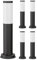 ledscom.de 5 Stück Pollerleuchte PORU schwarz für außen, Edelstahl, rund, 38,5cm, inkl. E27 Lampe max. 963lm warm-weiß 3-Stufen Dimmen ohne Dimmer
