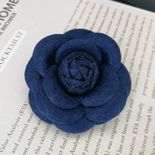 PRAK Broschen & Anstecknadeln Für Damen,Luxus Große Broschen Für Frau Schals Schnalle Pin Stoff Kunst Stoff Blume Brosche Mode Kleidung Schmuck Accessoires Mädchen Geschenke, Wolle Blau