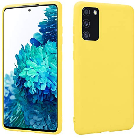 HSP Cover per Samsung Galaxy S20 FE [repellente alla polvere] Custodia protettiva in silicone TPU premium | antigraffio antiurto | Protezione della fotocamera | Vestibilità perfetta sottile | Giallo