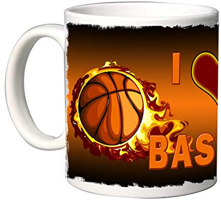 Mr. Gadgets - Tasse Décorative Sport Basket, Différents Modèles I Love Basket (Fuoco)