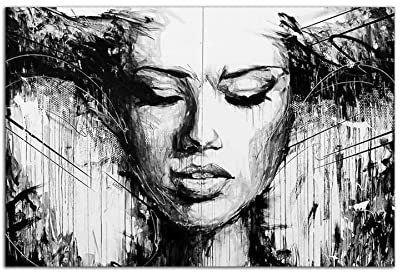 Startonight Impression sur Verre Acrylique Tableau - Portrait Noir et Blanc - Moderne Image pour la Décoration de la Maison 60 x 90 cm