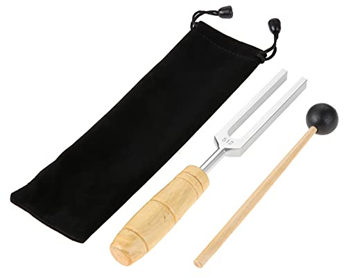 gohantee Tuning Fork 512 Hz, Aluminium Alloy Tuning Fork for Healing with Silicone Hammer for Hearing Tests, Violin Guitar Tuner Instrument, Sound therapy