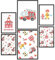 Papierschmiede® Bilder Kinderzimmer Kids Mood Poster Set Feuerwehr, Kinderzimmer Bilder Babyzimmer Deko, 2x DIN A4 und 4x DIN A5, Feuerwehrauto Löschen - Kinderposter ohne Rahmen