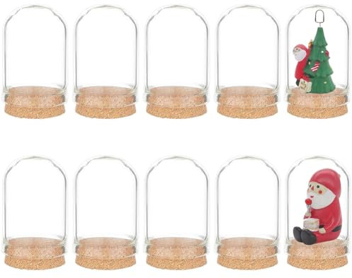 BENECREAT 25 Paquet de Bocaux en Verre Bouteilles Dôme Cloche Couvercle Décoration Bouteilles (36x22 mm) avec Bouchons en Liège pour Cadeaux de Fête, Arts et Petits Projets