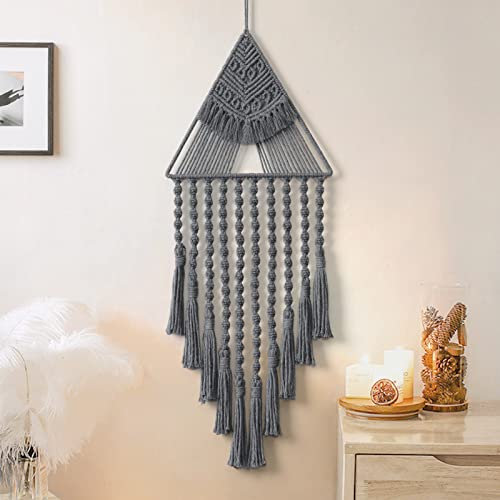 LOMOHOO Makramee gewebte Wandbehang Traumfänger Dreieck Quaste Geometrische Kunst Boho Hintergrund Bohemian Home Decor Wandkunst Schöne Wohnung Schlafsaal Zimmer Tür Dekoration