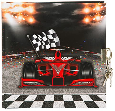 goldbuch 44 089 Racing Champion Journal intime avec cadenas et 2 clés 96 pages blanches vierges Couverture imprimée avec voiture de course