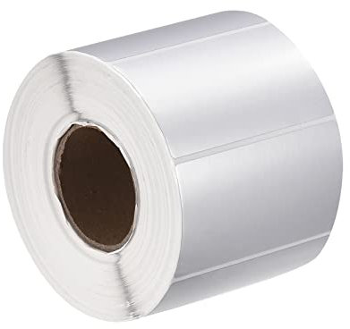 sourcing map Direkt Thermisch Etikett Metallisch Silber 1 Reihe 1000 Etiketten 1Rolle 80x40mm