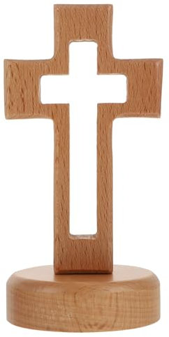 SEWACC Holz Stehendes Kreuz, Holz Kreuze Deko Stehendes Holzkreuz Kreuz-Dekoration für Zuhause