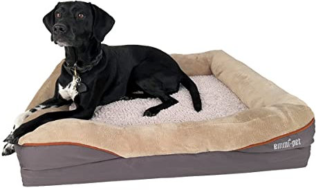 Emmi-pet Orthopädisches Hundebett für kleine Hunde – 68x51x15cm – Kuscheliges & waschbares Hundesofa – Weiches Hundebett – rutschfest, langlebig & atmungsaktiv mit Nackenrolle – Für kleine Hunde