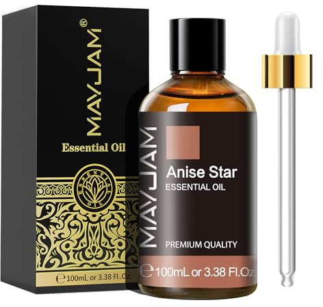 MAYJAM Huile Essentielle de Anis étoilé 100ML de Haute Qualité pour Diffuseur, Humidificateur, DIY, Home, Wardrobes