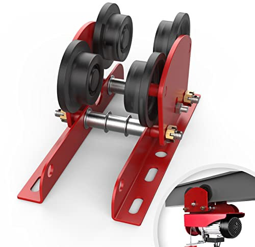 CPROSP 1 Tonne manueller Rollwagen, elektrischer Hebe, 6,8–11 cm, 1 Tonne 999,7 kg Schubbalken-Trolley, verstellbar, Balkenwagen, robuste Räder