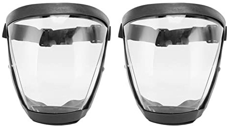 SALALIS 2PCS Super Protective Face Transparent Shield Anti Fog Full Face Safety Shield mit Filter Wattepads Unisex All Inclusive Gesichtsschutz mit Abnehmbarem Filter(Erwachsener schwarz weiß)