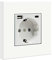 BSEED Enchufe de pared con 1 USB y 1 Tipo C,Blanco 16Amp Schuko Enchufe Simple on Panel de Plastico,toma de corriente con 2 x cargadores USB(Max. 2.1A) y Typ C adecuado para Smartphone MP3 Tablet