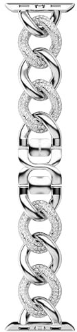 SWAROVSKI Sparkling Chain Armband für Apple Watch® | Edelstahlkette mit klaren Kristallen in Silberton Finish | Teil der Sparkling Chain Kollektion | Silber | One Size, modern, Silber, One Size,