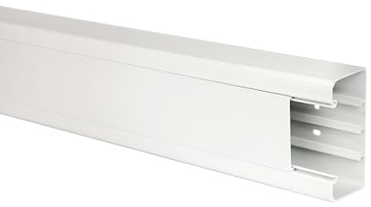 KOMIB Brüstungskanal 120x60 mm, Reinweiß (RAL 9010), Zubehör (Brüstungskanal + Decke, 6m), KOMIB GmbH