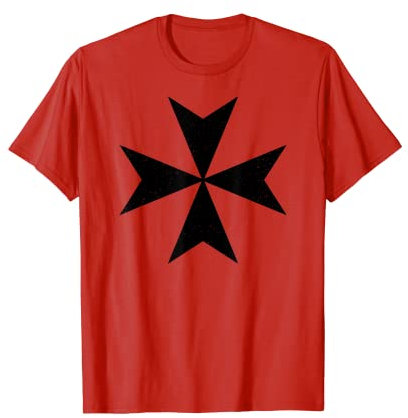 Malteser-Kreuz-Flagge, Malta-Kreuzritter, Vintage-Retro-Flagge T-Shirt
