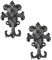 Sungmor Decorative Cast Iron Wall Hooks, Set of 2 Vintage Coat Hooks Farmhouse Key Holder, Large Coat Hanger Towel Rack, Antique Brown Wall Mounted Hooks for Hanging Keys, Robes, Hats, Dog Leashes