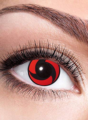 Itachis Mangekyou Sharingan Kontaktlinse/Jahreslinse mit Dioptrien - farbige Motivlinse mit Sehstärke (1 Stück) - Dioptrien: -1,5 - ideal für Halloween, Karneval, Motto-Party