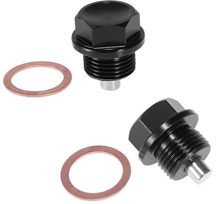 JDCMEI 2 Stück Magnetische Ölablassschraube, M14x1.5cm Magnetische Dichtung Ölwannenablassmutter, Universelle Ölwannenschraube, Auto Ölschraube Kit mit Dichtungen für Autos, Lastwagen, Motorräder