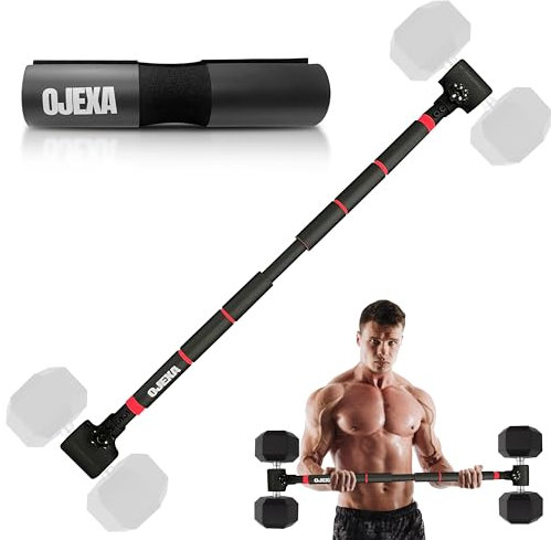 OJEXA Hantel-Konverter zu Langhantel-Set – Verstellbare Gewichte & bis zu 90 kg Kapazität – Langhantel-Konverter für Heim-Fitnessstudio – Gewichtheben für Ganzkörpertraining